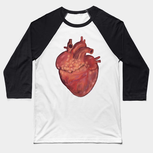 Human heart digital painting Baseball T-Shirt by Nigh-designs